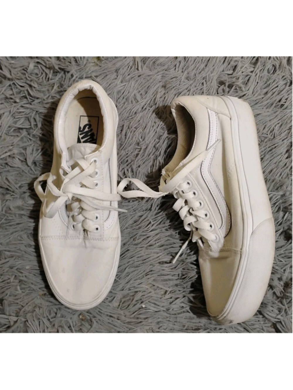 VANS Range 156 Men Size 7 Women 8.5 White Low Top Lace Up Athletic Sneakers